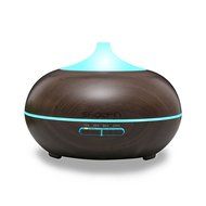 Showpin Essential Oil Diffuser, 300ml Ultrasonic Aroma Humidifier with 14 Color Shades, Wood Grain, Cool Mist... N7