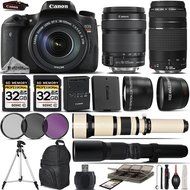 Canon EOS Rebel T6s DSLR Camera + Canon 18-135mm STM Lens + Canon 75-300mm III Lens + 650-1300mm Zoom Lens + 500mm...