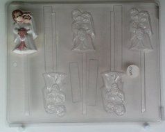 Cute bride &amp; groom, (w/ no top hat) W010 Wedding chocolate candy mold