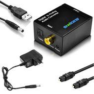 Swees Digital Coax and Optical Toslink to Analog RCA Audio Converter Adapter RCA L/R output with Optical Toslink... N5