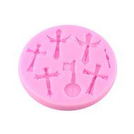 Mujiang 4-Capacity Cross Silicone Clay Fimo Sugarcraft Candy Fondant Molds