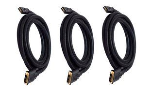 Monoprice 102285 15' 24AWG CL2 High Speed HDMI to DVI Adapter Cable with Net Jacket, Black N5