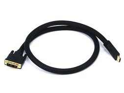 Monoprice 102285 15' 24AWG CL2 High Speed HDMI to DVI Adapter Cable with Net Jacket, Black N7
