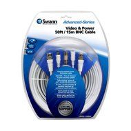 Swann SWADS-15MBNC-GL Swann Video and 50-Feet Power BNC Cable for CCTV Camera (White)