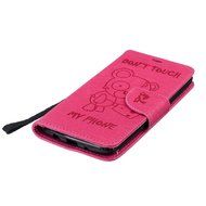 LG K7 Case, LG K7 Wallet Case,PHEZEN Cute Bear Don't Touch My Phone Design PU Leather Wallet Case Stand Flip Case... N45