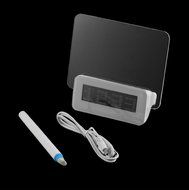 Blue LED Fluorescent Message Board Digital Alarm Clock Calendar Night Light Modem LED Alarm