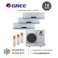 Gree MULTI36BNEO304 - 36,000 BTU +Multi Tri-Zone Wall Mounted Mini Split Air Conditioner with Heat Pump 220V (... N3