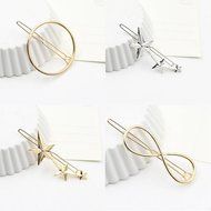 Yaheeda 4pcs Women Hair Clip Clamps Accessories,Barrette Gold Silver Metal Hair Clip Headband N10
