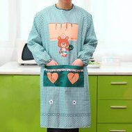 Spritech(TM) Lovely Long Sleeves Antifouling Cartoon Chef Apron for Home Restaurant and Hotel N12