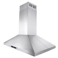 AKDY 36" Island Mount Stainless Steel Kitchen Vent Ducted Range Hood LED Display Touch Control N3