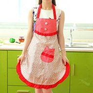 Spritech(TM) Lovely Long Sleeves Antifouling Cartoon Chef Apron for Home Restaurant and Hotel N14