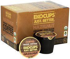 EKOCUPS Artisan Organic Hazelnut Flavored Coffee, Medium roast , in Recyclable Single Serve Cups for Keurig K-cup... N2