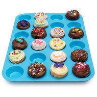 Joyoldelf Large Mini Muffin Pans - 24 Cup Jumbo Silicone Pan for Cupcakes and Premium Baking - Non Stick Tray...