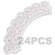 Cosmos &reg; 24 Pcs White Lace Heart Cutout Cupcake Wrapper Wraps Liner Wedding Party Cake Decoration