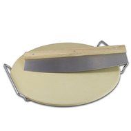 POMODORO Complete Baking Oven and BBQ Pizza Cordierite Stone Cooking Kit Set - Large Pizza Cutter and Cooling...