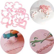 Beauty Clubs 12pcs Rose Flower Sugarcraft Mold Lace Heart Cake Cookies Pastry Fondant Cutter Embossed Decorating...