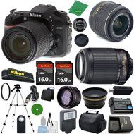 Nikon D7200 International Version - No Warranty, 18-55mm VR Lens, Nikon 55-200mm f4-5.6G ED VR, 2pcs 16GB ZeeTech...