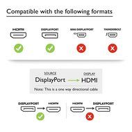 GearIT Gold Plated DisplayPort to HDMI HDTV Cable 6 Feet (DP to HDMI) 1920x1200 / 1080P Full-HD 28 AWG, Black N14