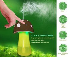 Mr. Cool Mushroom | Hefty ABS, PP, and PET Portable USB Cute Mushroom Air Mist Humidifier Purifier with LED Light...