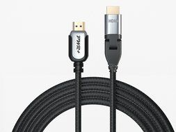 Pwr+ 100 Ft Max Length 4K HDMI Cable 2.0 with 90 Degree Adapter for PS3 PS4 Xbox 360 Apple-TV Laptop Projector... N11