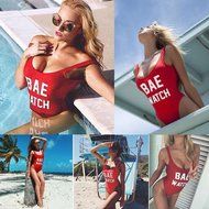 HOT Sale!Canserin Women Sexy Backless "BAE WATCH" Bodysuit Beachwear(with 2 Chest pads) N16