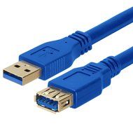 Cmple - USB 3.0 A Male to A Female Extension Gold Plated Cable - 1.5FT (Blue) N2