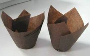 Novacart Tulip Baking Cup, Brown, 1 Case - 2-3/4" to 4" High
