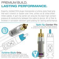 Mediabridge ULTRA Series Subwoofer Cable (8 Feet) - Dual Shielded with Gold Plated RCA to RCA Connectors - White... N3
