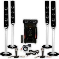 Acoustic Audio AAT1000 Tower 5.1 Speaker System with Bluetooth 2 Mics and 2 Extension Cables