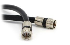 25' feet white RG6 coax, coaxial cable with two male F-pin Male connectors N11