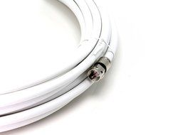25' feet white RG6 coax, coaxial cable with two male F-pin Male connectors N12