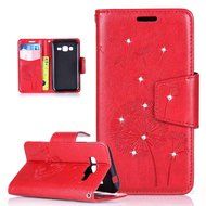 Galaxy Core Prime Case,ikasus Glitter Diamond Embossing Flowers Lily Butterfly PU Leather Flip Wallet Pouch Stand... N39