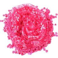 Lady Women's Floral Print Lace Sheer Tassel Mantilla Scarf Shawl Wrap Vogue N3