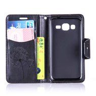 Galaxy Core Prime Case,ikasus Glitter Diamond Embossing Flowers Lily Butterfly PU Leather Flip Wallet Pouch Stand... N47