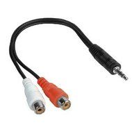 RiteAV - 3.5mm Male to RCA Stereo Female Adapter Cable (Y-Cable) - 6 inch N4