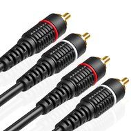 TNP 2RCA Stereo Audio Cable (50 Feet) - Dual RCA Plug M/M 2 Channel (Right and Left) Gold Plated Dual Shielded...