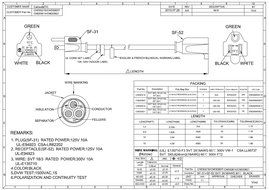 Extension Power Cable - 1-Foot, UL Listed CSA Approved, 5-Pack