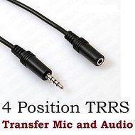 Whizzotech W9006 6FT 4-Position 3.5mm Black Stereo TRRS Cell Phone Microphone Earphone Headset Extension Cable... N2