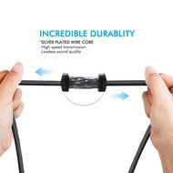 DIZA100&nbsp;2-Pack 3.5mm Auxiliary Audio Cable Male to Male 3 Feet Braided Aux Stereo Cord N5