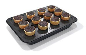 Mrs. Fields Bakeware Bake N Stuff Cupcake Pan Makes 6 Candy Filled Cupcakes, Black N4