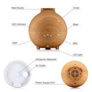 Aphse Version 600ml Essential Oil Diffuser Wood Grain Aroma Diffuser and Cool Mist Personal Humidifier, Whisper... N6