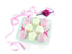 Pavoni FR080 Platinum Silicone Happy Birthday Multi-Tray Bake Mould, Pink