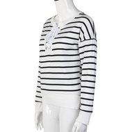 Women&#039;s Blouse,Laimeng Casual Long Sleeve Knitted Bandage Striped Sweaters T-Shirt Blouse (XL, White) N2