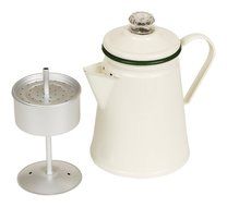 Cream Enamel Stovetop Coffee Percolator