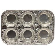 12 Mini Cavity Compartment Muffin Aluminum Foil Disposable Recyclable Pan-6 Pack (12 Cavity Compartmen) N2