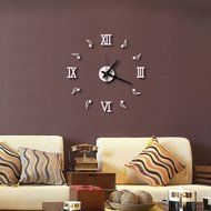 MuLuo Music Notation Roman Digits Wall Clock DIY Acrylic Wall Stickers Watches Home Decor Clock red N2