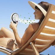 VersionTech Portable Fans Rechargeable Fans Mini USB Fans for Camping Car Office Desktop (3 Speeds, White) N6