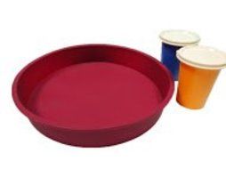 2 Silicone Round Cake Pan - Color Red or Red Wine + Free Tupperware Bell Tumbler 2pcs