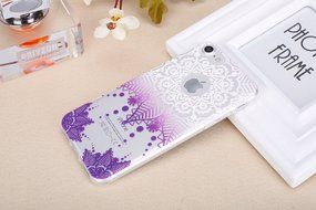 iPhone 7 Case, PHEZEN Henna Mandala Floral Design [Scratch Resistant] Clear TPU Bumper Case Soft Rubber Gel Silicone... N57