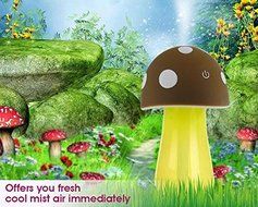 Mr. Cool Mushroom | Hefty ABS, PP, and PET Portable USB Cute Mushroom Air Mist Humidifier Purifier with LED Light... N4